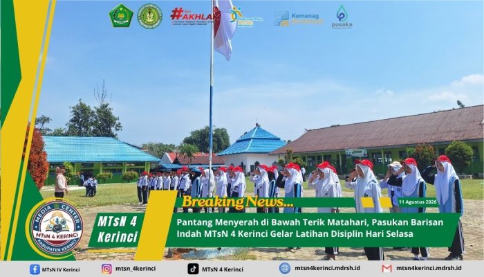 Pantang Menyerah di Bawah Terik Matahari, Pasukan Barisan Indah MTsN 4 Kerinci Gelar Latihan Disiplin Hari Selasa