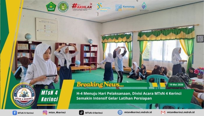 H-4 Menuju Hari Pelaksanaan, Divisi Acara MTsN 4 Kerinci Semakin Intensif Gelar Latihan Persiapan