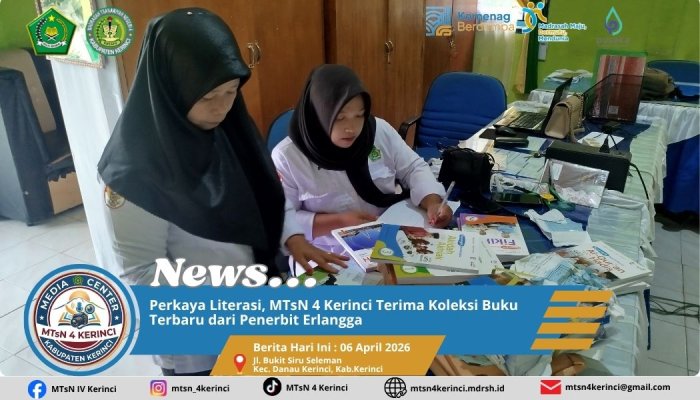Perkaya Literasi, MTsN 4 Kerinci Terima Koleksi Buku Terbaru