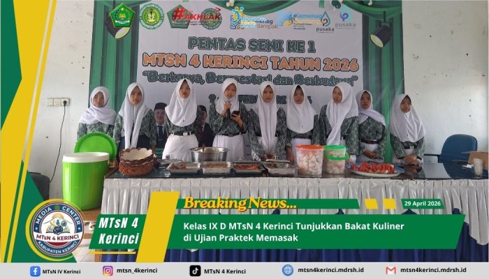 Kelas IX D MTsN 4 Kerinci Tunjukkan Bakat Kuliner di Ujian Praktek Memasak Kelas IX D MTsN 4 Kerinci Tunjukkan Bakat Kuliner di Ujian Praktek Memasak