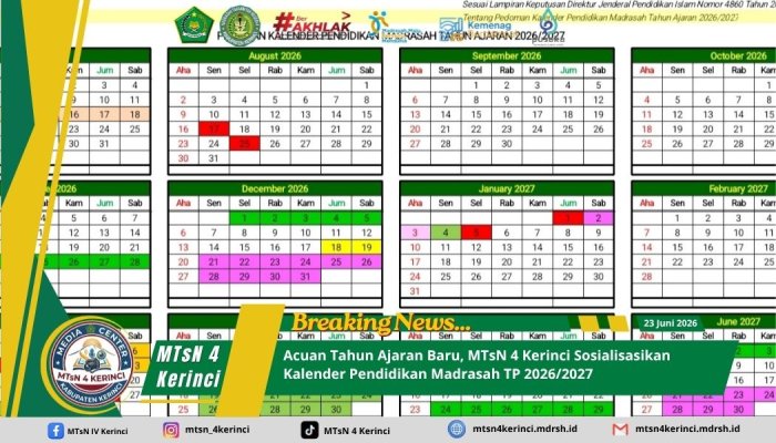 Acuan Tahun Ajaran Baru, MTsN 4 Kerinci Sosialisasikan Kalender Pendidikan Madrasah TP 2026/2027