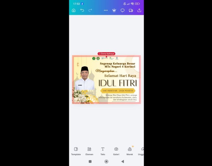 Sambut Kemenangan, Tim IT MTsN 4 Kerinci Mulai Rancang Desain Ucapan Idul fitri 1447 H