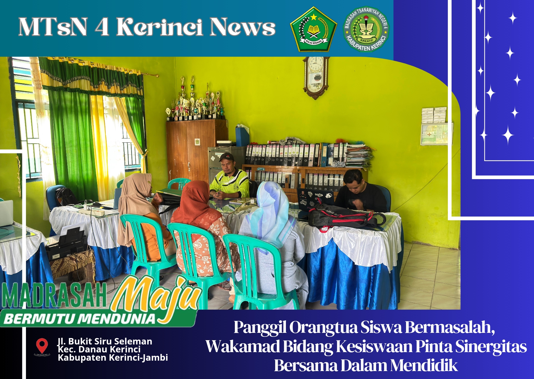 Panggil Orangtua Siswa Bermasalah, Wakamad Bidang Kesiswaan Pinta Sinergitas Bersama Dalam Mendidik