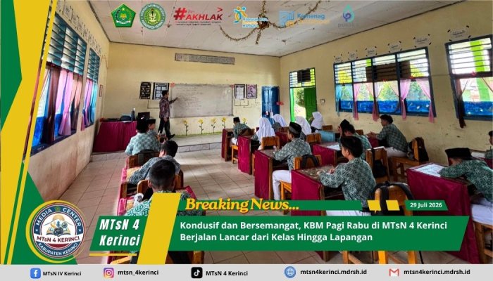 Kondusif dan Bersemangat, KBM Pagi Rabu di MTsN 4 Kerinci Berjalan Lancar dari Kelas Hingga Lapangan