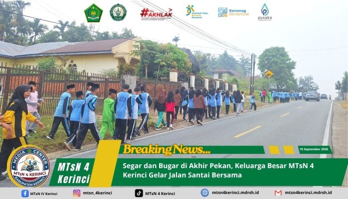 Segar dan Bugar di Akhir Pekan, Keluarga Besar MTsN 4 Kerinci Gelar Jalan Santai Bersama Segar dan Bugar di Akhir Pekan, Keluarga Besar MTsN 4 Kerinci Gelar Jalan Santai Bersama