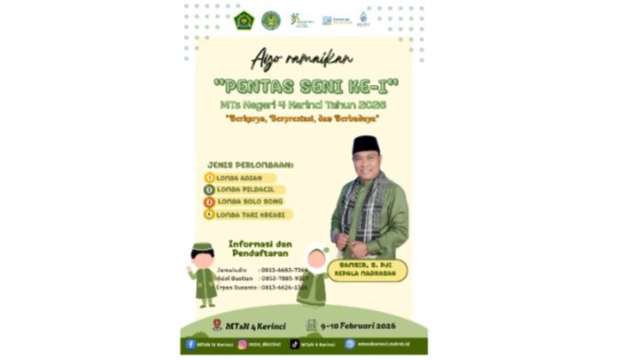 H-7 Menuju Panggung Ekspresi, Panitia Pensi MTsN 4 Kerinci Gencarkan Promosi Lewat Pamflet Kreatif