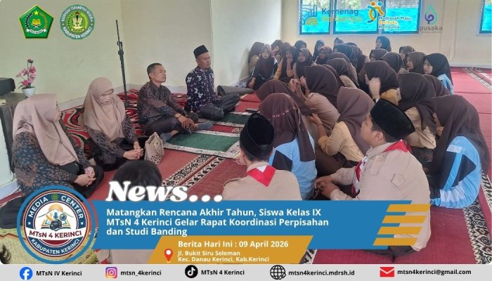Matangkan Rencana Akhir Tahun, Siswa Kelas IX MTsN 4 Kerinci Gelar Rapat Koordinasi Perpisahan dan Studi Banding