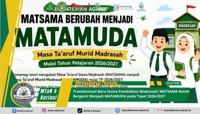 Transformasi Baru Dunia Pendidikan Madrasah: MATSAMA Resmi Berganti Menjadi MATAMUDA pada Tapel 2026/2027 Transformasi Baru Dunia Pendidikan Madrasah: MATSAMA Resmi Berganti Menjadi MATAMUDA pada Tapel 2026/2027