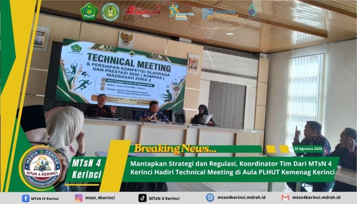 Mantapkan Strategi & Regulasi, Koordinator Tim MTsN 4  Kerinci Hadiri Technical Meeting di Aula PLHUT Kemenag Kerinci