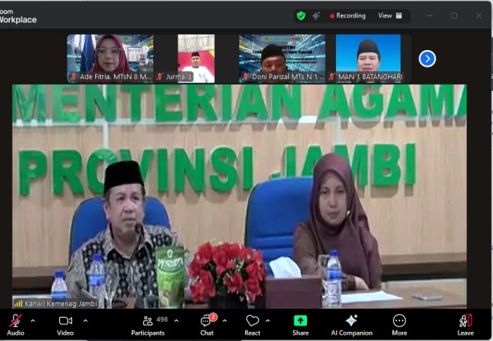 Kepala Madrasah dan Guru Ikuti Zoom Meeting Pembangunan Karakter Integritas
