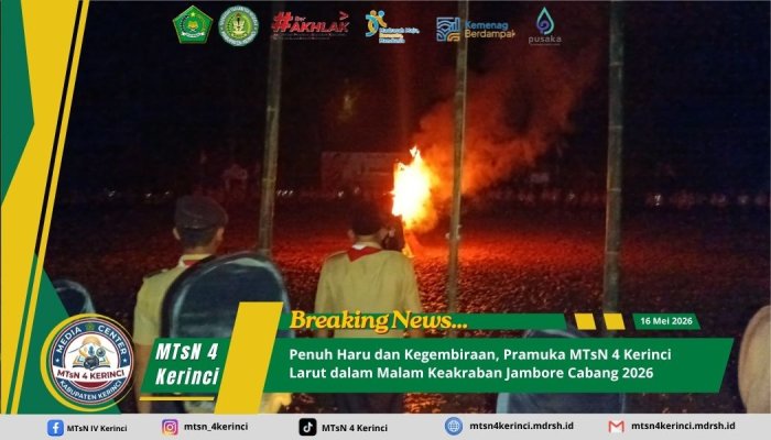 Penuh Haru dan Kegembiraan, Kontigen Pramuka MTsN 4 Kerinci Larut dalam Malam Keakraban Jambore Cabang 2026