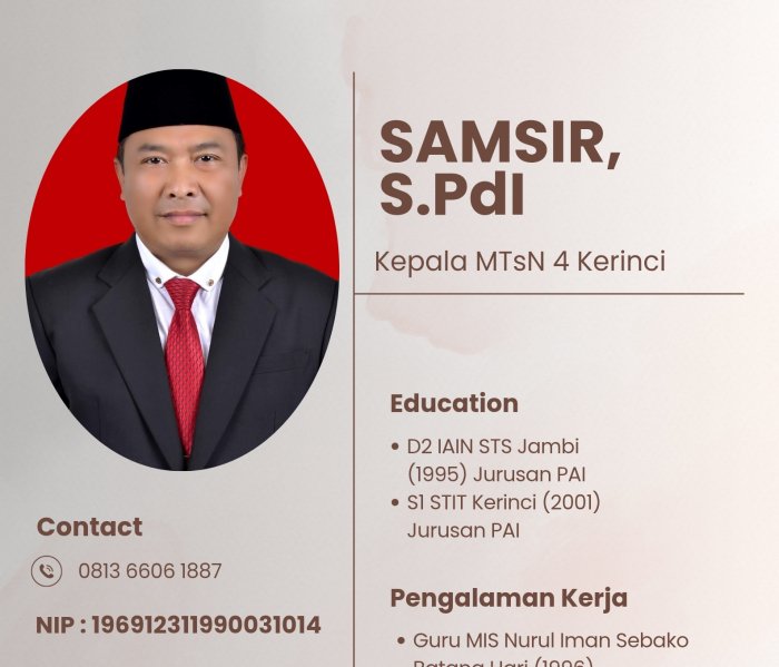 Wujudkan Transparansi Tata Kelola, Admin MTsN 4 Kerinci Garap Profil Struktur Organisasi Digital