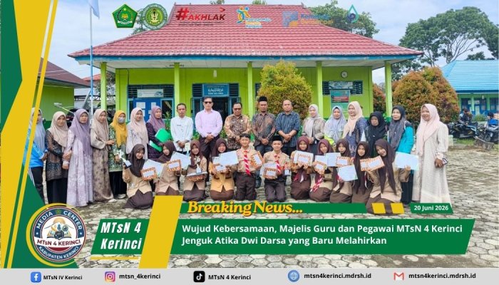 Dihadiri Langsung Orang Tua/Wali Murid, MTsN 4 Kerinci Sukses Gelar Pembagian Rapor Semester Genap 2025/2026