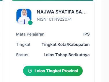 Najwa Syatifa Samad Siswi MTsN 4 Kerinci Lolos Ke Tingkat Provinsi Pada OMI 2025