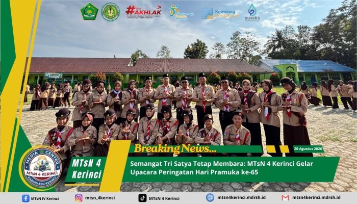 Semangat Tri Satya Tetap Membara: MTsN 4 Kerinci Gelar Upacara Peringatan Hari Pramuka ke-65