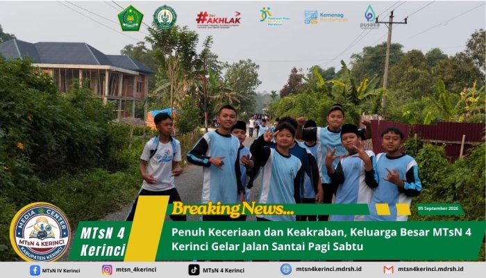 Penuh Keceriaan dan Keakraban, Keluarga Besar MTsN 4 Kerinci Gelar Jalan Santai Pagi Sabtu Penuh Keceriaan dan Keakraban, Keluarga Besar MTsN 4 Kerinci Gelar Jalan Santai Pagi Sabtu