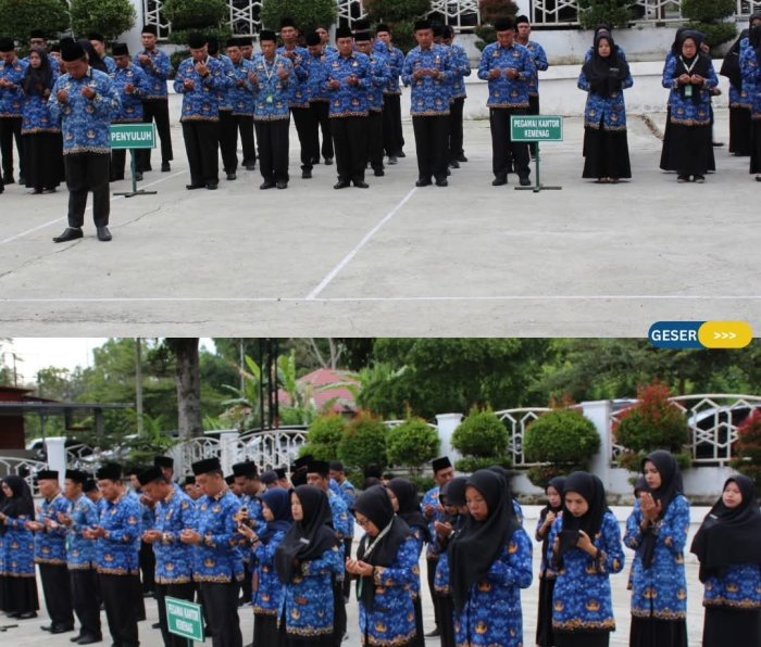 Tingkatkan Kedisiplinan, Kepala MTsN 4 Kerinci Hadiri Apel Hari Kesadaran Nasional di Kemenag Kerinci