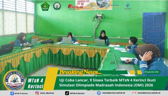 Uji Coba Lancar, 9 Siswa Terbaik MTsN 4 Kerinci Ikuti Simulasi Olimpiade Madrasah Indonesia (OMI) 2026 di Ruang TIK Uji Coba Lancar, 9 Siswa Terbaik MTsN 4 Kerinci Ikuti Simulasi Olimpiade Madrasah Indonesia (OMI) 2026 di Ruang TIK