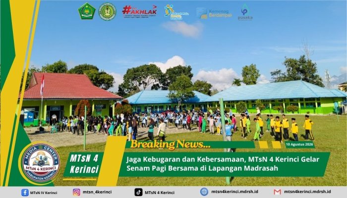 Jaga Kebugaran dan Kebersamaan, MTsN 4 Kerinci Gelar Senam Pagi Bersama di Lapangan Madrasah