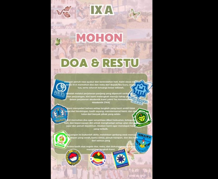 Sentuhan Hati Jelang TKA: Siswa Kelas IX MTsN 4 Kerinci Sebar Pamflet Digital Mohon Doa Restu Guru