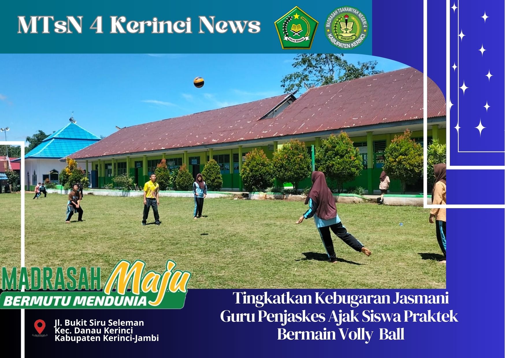 Tingkatkan Kebugaran Jasmani Guru Penjaskes Ajak Siswa Praktek Bermain Volly