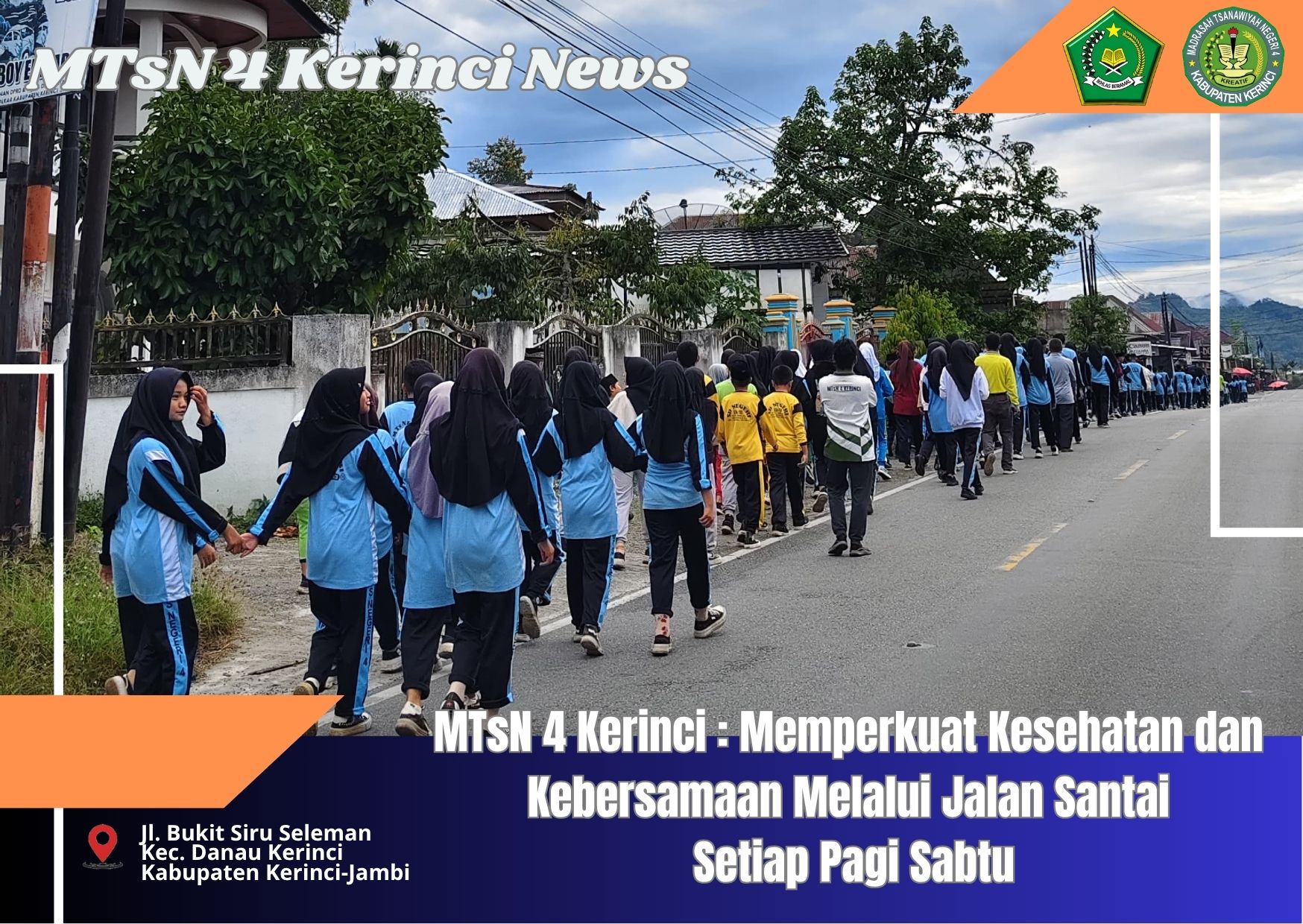 MTsN 4 Kerinci : Memperkuat Kesehatan dan Kebersamaan Melalui Jalan Santai Setiap Pagi Sabtu
