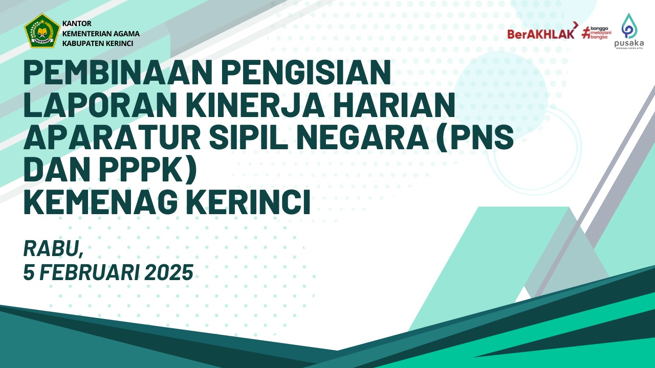 Kantor Kemenag Kerinci Gelar Pembinaan Pengisian LKHP untuk ASN (PNS dan PPPK) Via Zoom Meeting 
