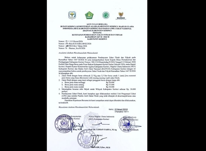 Ramadan 1447 H, MTsN 4 Kerinci Sosialisasikan Ketetapan Zakat Fitrah dan Fidyah Terbaru