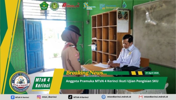 Anggota Pramuka MTsN 4 Kerinci Ikuti Ujian Pengisian SKU