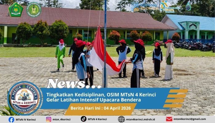 Tingkatkan Kedisiplinan, OSIM MTsN 4 Kerinci Gelar Latihan Intensif Upacara Bendera