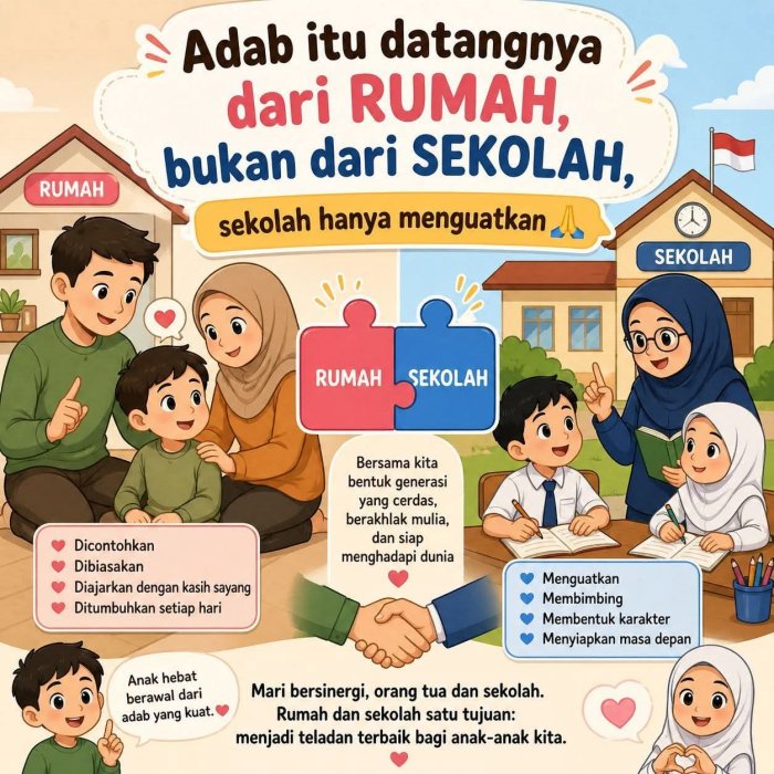Adab Datang dari Rumah, Sekolah Menguatkan, MTsN 4 Kerinci Ajak Orang Tua Bersinergi Menjadi Teladan Terbaik