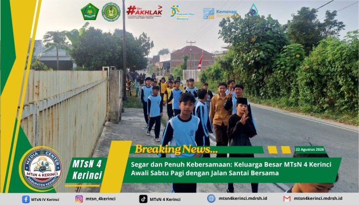 Segar dan Penuh Kebersamaan: Keluarga Besar MTsN 4 Kerinci Awali Sabtu Pagi dengan Jalan Santai Bersama Segar dan Penuh Kebersamaan: Keluarga Besar MTsN 4 Kerinci Awali Sabtu Pagi dengan Jalan Santai Bersama