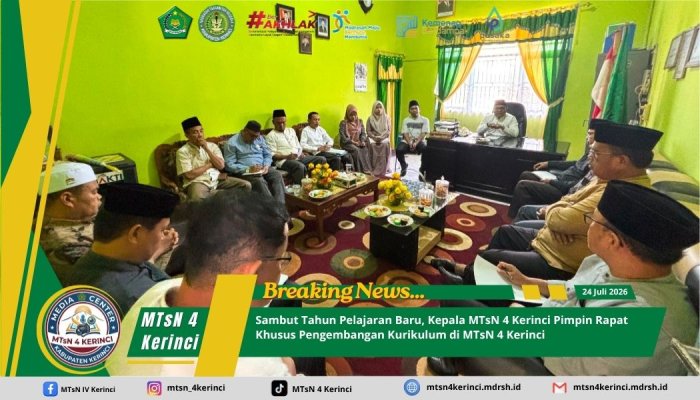 Sambut Tahun Pelajaran Baru, Kepala MTsN 4 Kerinci Pimpin Rapat Khusus Pengembangan Kurikulum di MTsN 4 Kerinci
