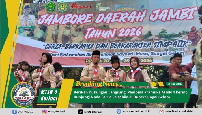 Berikan Dukungan Langsung, Pembina Pramuka MTsN 4 Kerinci Kunjungi Nada Fajria Salsabila di Buper Sungai Gelam