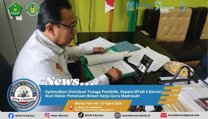 Optimalkan Distribusi Tenaga Pendidik, Kepala MTsN 4 Kerinci Ikuti Rakor Pemetaan Beban Kerja Guru Madrasah