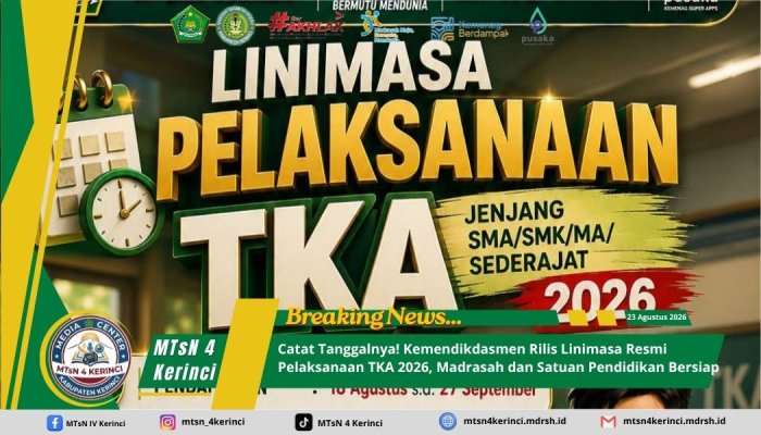 Catat Tanggalnya! Kemendikdasmen Rilis Linimasa Resmi Pelaksanaan TKA 2026, Madrasah dan Satuan Pendidikan Bersiap Catat Tanggalnya! Kemendikdasmen Rilis Linimasa Resmi Pelaksanaan TKA 2026, Madrasah dan Satuan Pendidikan Bersiap