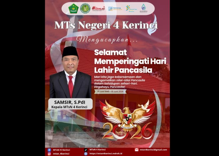 Peringati Hari Lahir Pancasila 1 Juni 2026, Keluarga Besar MTsN 4 Kerinci Teguhkan Komitmen Rawat Nilai Kebangsaan