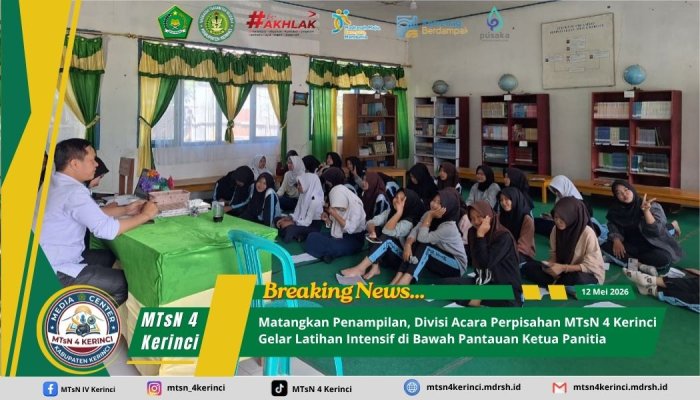 Matangkan Penampilan, Divisi Acara Perpisahan MTsN 4 Kerinci Gelar Latihan Intensif di Bawah Pantauan Ketua Panitia Matangkan Penampilan, Divisi Acara Perpisahan MTsN 4 Kerinci Gelar Latihan Intensif di Bawah Pantauan Ketua Panitia