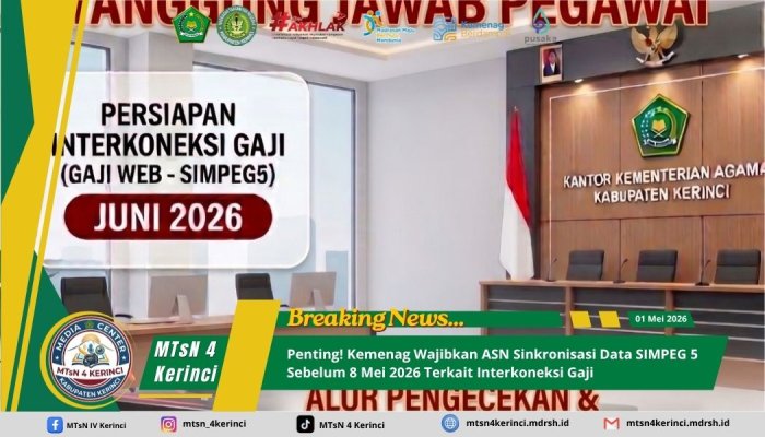Penting! Kemenag Wajibkan ASN Sinkronisasi Data SIMPEG 5 Sebelum 8 Mei 2026 Terkait Interkoneksi Gaji