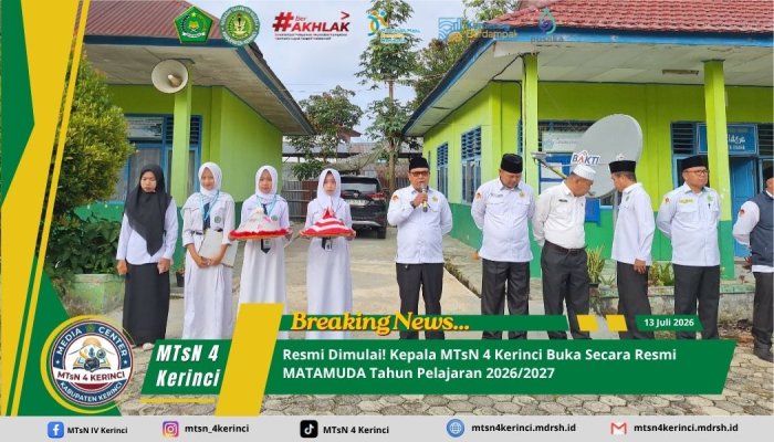 Resmi Dimulai! Kepala MTsN 4 Kerinci Buka Secara Resmi MATAMUDA Tahun Pelajaran 2026/2027 Resmi Dimulai! Kepala MTsN 4 Kerinci Buka Secara Resmi MATAMUDA Tahun Pelajaran 2026/2027