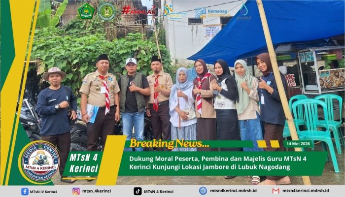 Dukung Moral Peserta, Pembina dan Majelis Guru MTsN 4 Kerinci Kunjungi Lokasi Jambore di Lubuk Nagodang