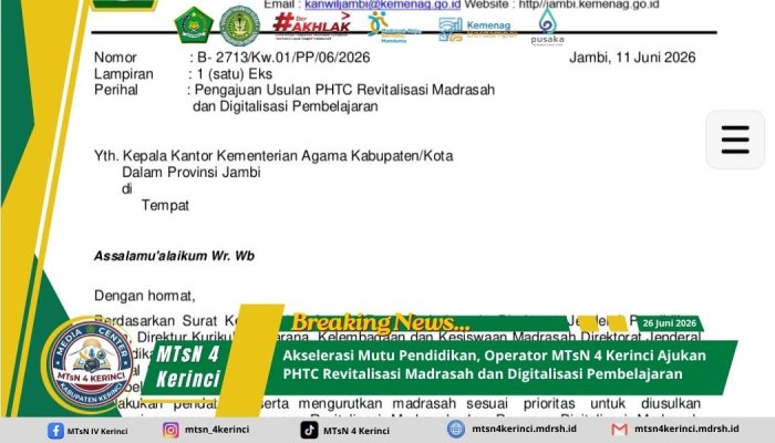 Akselerasi Mutu Pendidikan, Operator MTsN 4 Kerinci Ajukan PHTC Revitalisasi Madrasah dan Digitalisasi Pembelajaran Akselerasi Mutu Pendidikan, Operator MTsN 4 Kerinci Ajukan PHTC Revitalisasi Madrasah dan Digitalisasi Pembelajaran