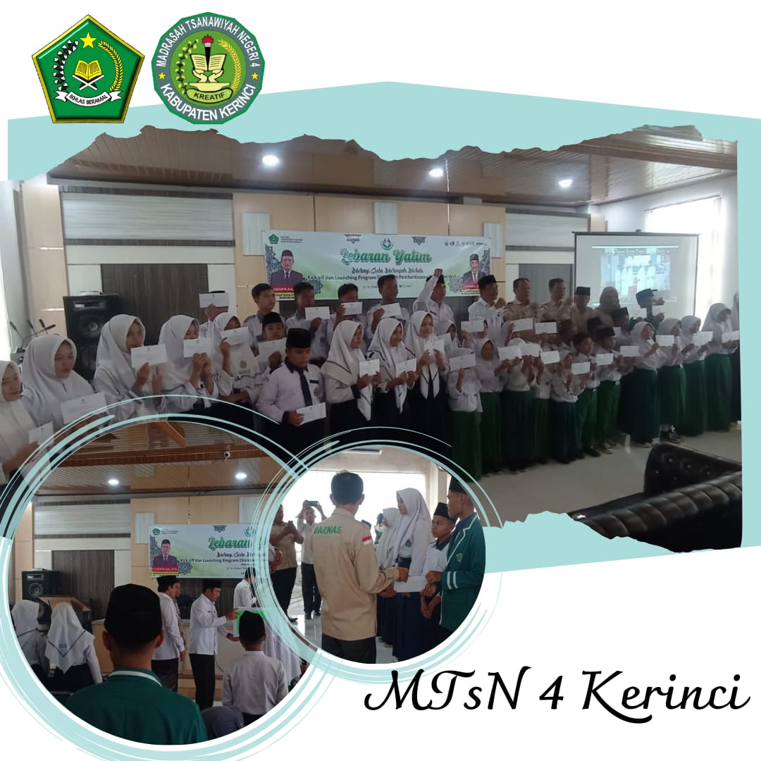 Siswa-siswi MTsN 4 Kerinci Menerima Bantuan Program Lebaran Yatim Dari BASNAZ Kabupaten Kerinci