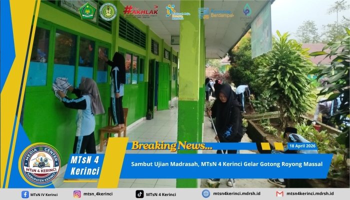 Sambut Ujian Madrasah, MTsN 4 Kerinci Gelar Gotong Royong Massal Sambut Ujian Madrasah, MTsN 4 Kerinci Gelar Gotong Royong Massal
