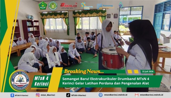 Semangat Baru! Ekstrakurikuler Drumband MTsN 4 Kerinci Gelar Latihan Perdana dan Pengenalan Alat