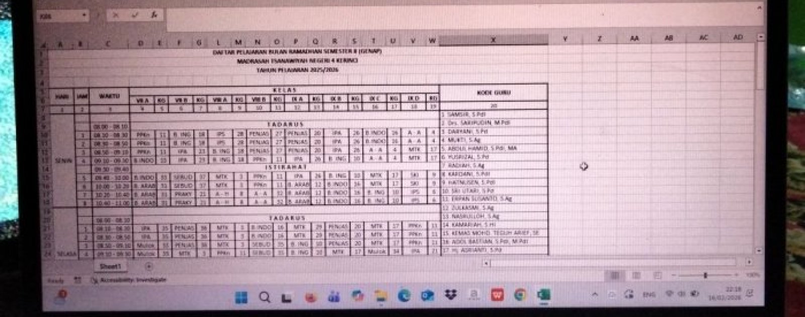 Ramadan Roster Dedikasi Tanpa Batas: Wakamad Bid. Akademik Tuntaskan Roster Ramadan di ...