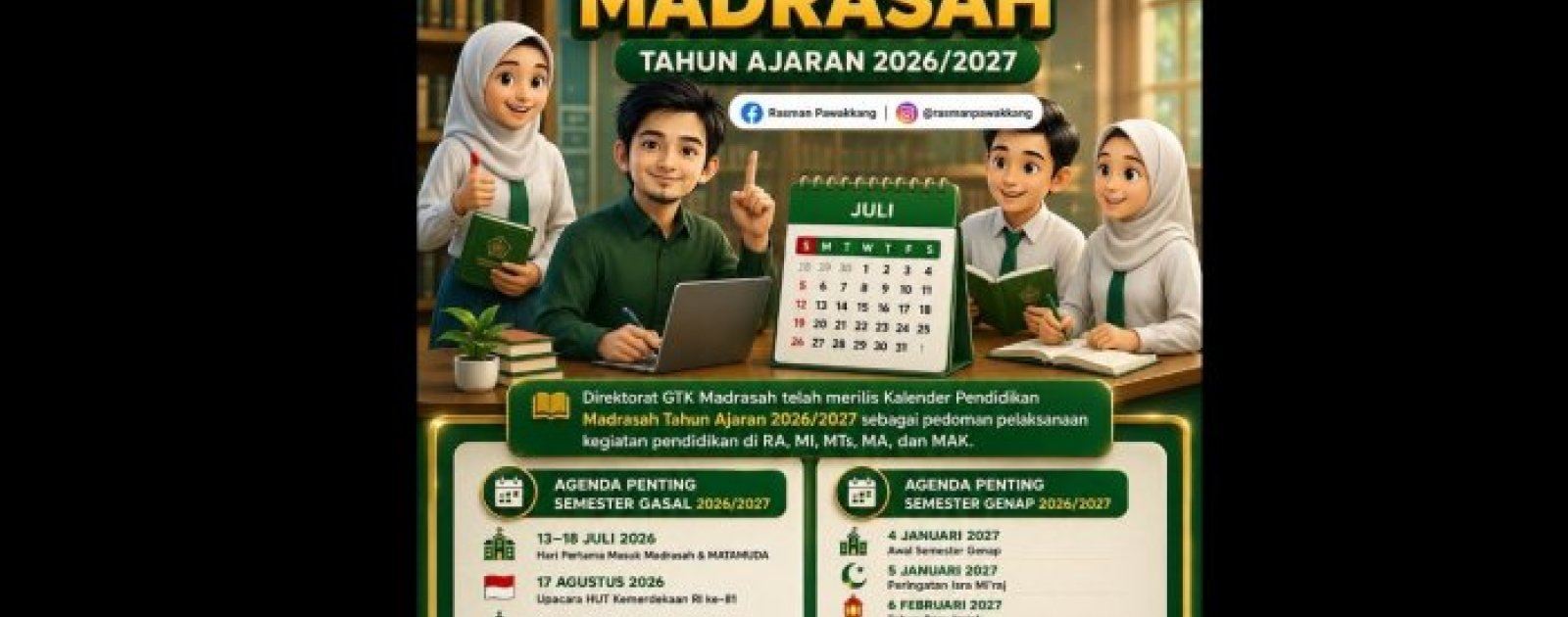 Kalender Pendidikan Madrasah TA 2026/2027: Rangkaian Agenda Pentingnya